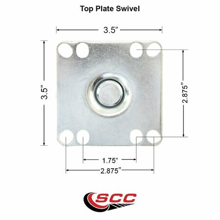 Service Caster Cooking Performance Group 359120-1100 Replacement Caster with Brake COO-SCC-20S514-PPUB-RED-TLB-TPU1